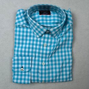 UNTUCKIT Mens XSmall Slim Fit Carelli Blue Gingham Checkered Button‎ Down